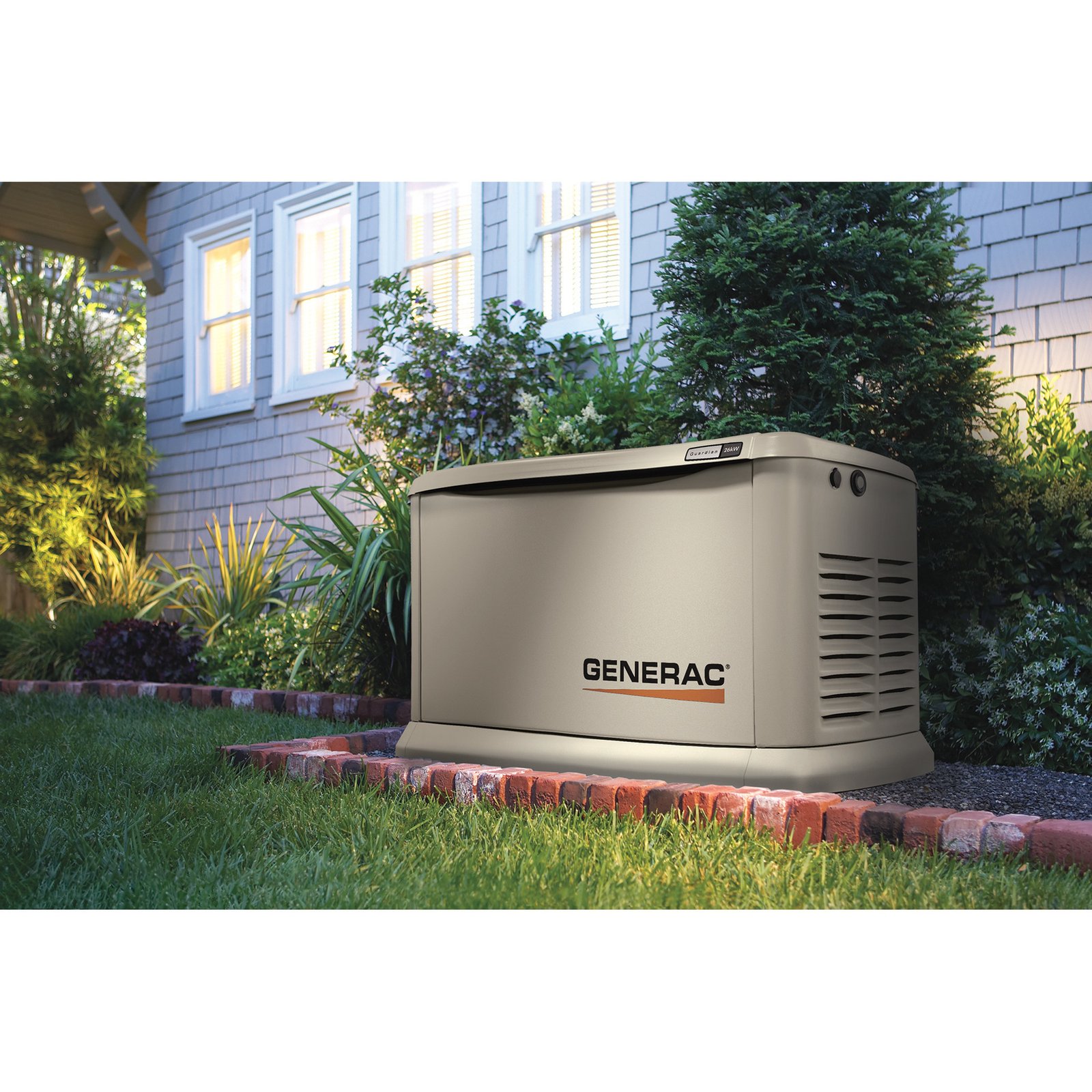 generac guardian series home standby generator, 26kw (lp)/22.5kw (ng), 200 amp transfer switch, aluminum enclosure, model# 7291