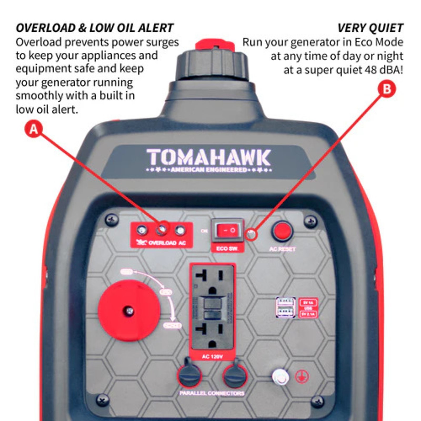 tomahawk portable inverter generator 2200 surge watts, 2100 rated watts, 120 volts, 48 lbs., model# tg2000i