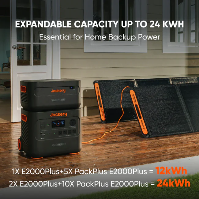 jackery explorer 2000 plus solar generator kit (6kwh) + solarsaga 500 x