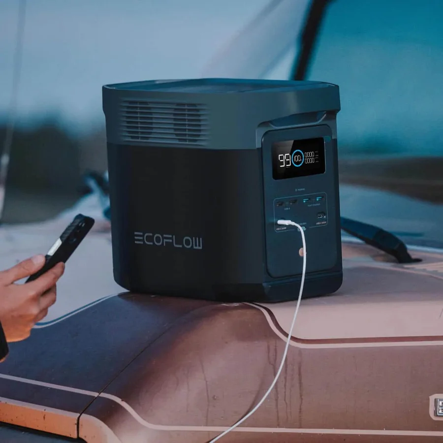 ecoflow delta 2 1024wh 1800w portable power station solar generator
